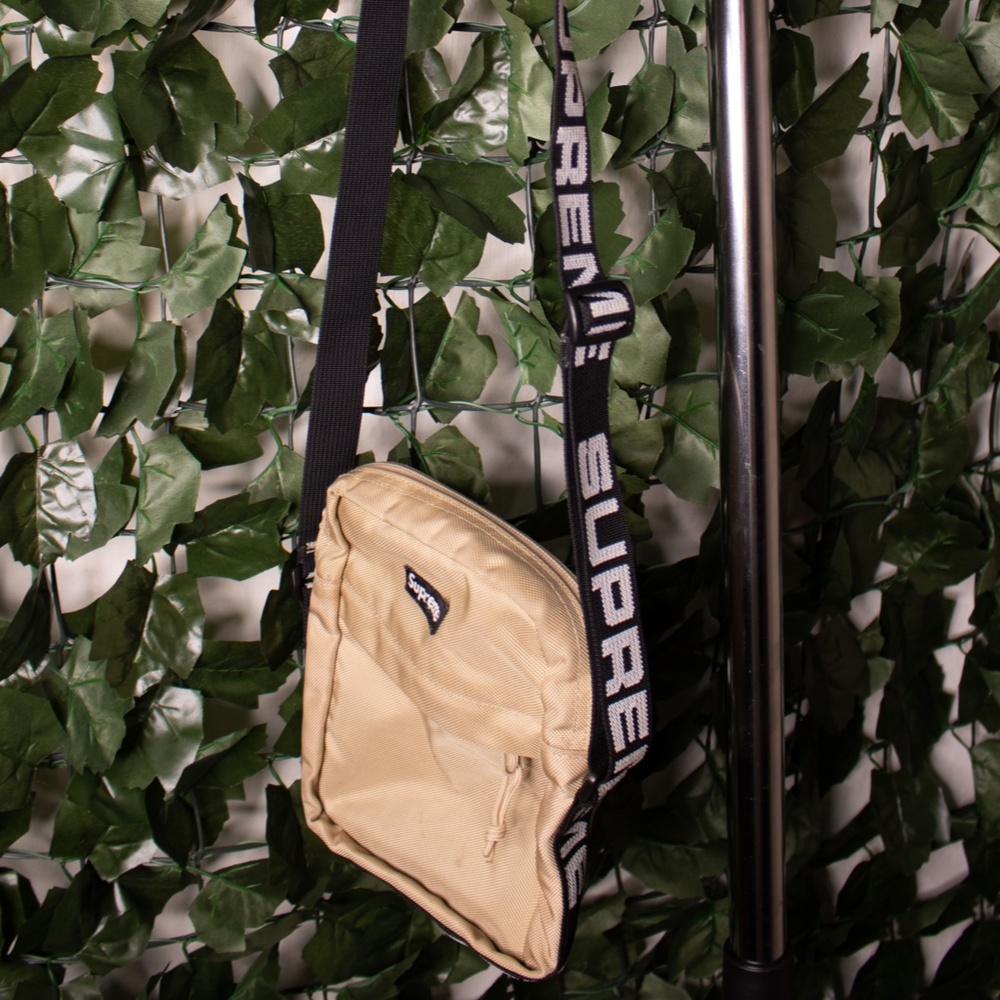 Beige Authentic Supreme crossbody bag